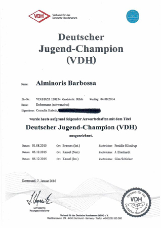 Barbossa Deutscher Jugend-Champion